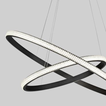 Nova Luce Nager - lampe suspendue - Ø 67 x 120 cm - 45W LED dimmable inclus - sand black