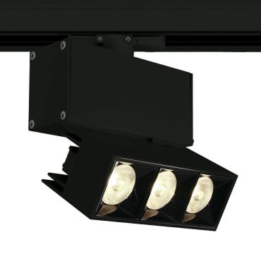 ONE Light Mirror Square - spot sur rail - système de rail triphasé - 11,8 x 4,2 x 5,4 cm - 12W LED inclus - noir