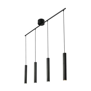 Nordlux Vico 4-rail - lampe suspendue - 115,5 x 5 x 170 cm - noir