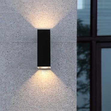 SECONDE CHANCE -Artdelight Vegas - applique murale - 5 x 5 x 15 cm - 2 x 1,5W LED inclus - IP65 - noir