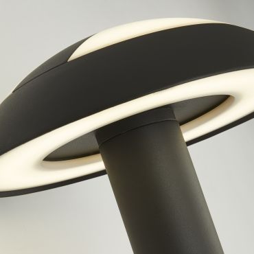 Searchlight Mushroom - Applique d'extérieur - 17 x 30 cm - 15W LED inclus - IP44 - gris foncé