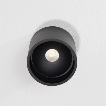 Artdelight Ormond - plafonnier - Ø 11 x 10 cm - 7W LED dimmable inclus - IP54 - noir