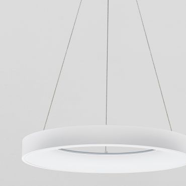 Nova Luce Rando Thin - lampe suspendue - Ø 60 x 120 cm - 50W LED dimmable inclus - blanc sable - couleur de lumière blanc chaud