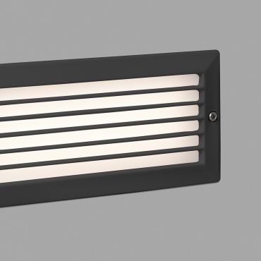 Faro Stripe III - applique encastrée - 23,3 x 7,7 x 10 cm - 5W LED inclus - IP54 - gris foncé