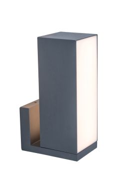 Lutec Cuba - applique murale extérieure - éclairage intelligent - Lutec Connect - 9,3 x 14,4 x 25,6 cm - 15W LED inclus - IP54 - gris foncé