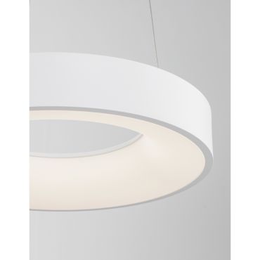 Nova Luce Rando Thin - lampe suspendue - Ø 38 x 120 cm - 30W LED dimmable inclus - blanc sable