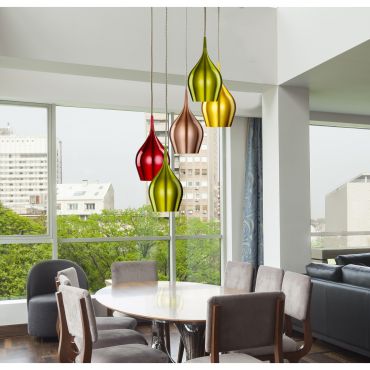 Searchlight Vibrant - lampe suspendue - Ø 30 x 160 cm - multicolore