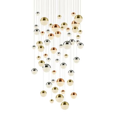 Searchlight Planets - lampe suspendue - Ø 140 x 323 cm - 55 x 7W LED dimmable inclus - multicolore