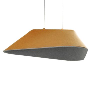 Maxlight Carbon - lampe suspendue - 55 x 50 x 220 cm - 8W LED inclus - jaune et gris