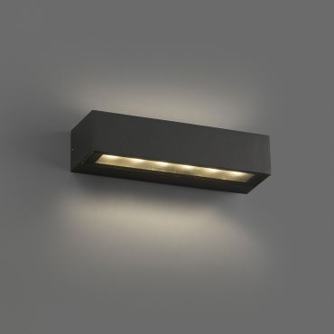 Faro Doro - applique murale - 22 x 7 x 4,8 cm - 13W LED inclus - IP65 - gris foncé