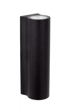 Lucide Akra - applique murale extérieure - 5,5 x 6,5 x 20 cm - 2x 13W LED inclus - IP54 - noir