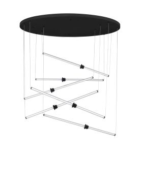Nova Luce Stalactite - lampe suspendue - Ø 150 x 250 cm - 79W dimmable LED inclus - noir sablé