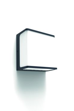 Lutec Doblo - applique murale extérieure - 15 x 15 x 8 cm - 19,1W LED inclus - IP54 - gris foncé