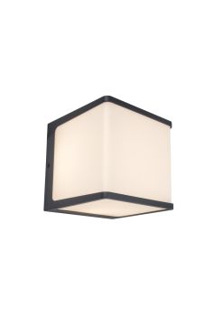Lutec Doblo - applique murale extérieure - 15 x15 x15 cm - 19,1W LED inclus - IP54 - 4000K - gris foncé