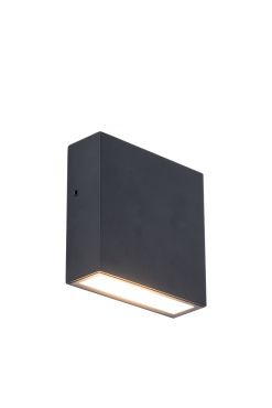 Lutec Gemini XF - applique murale - 11 x 3,8 x 11 - 7,4W LED inclus - IP54 - noir - blanc chaud