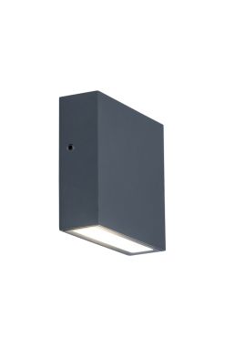 Lutec Gemini XF - applique murale - 11 x 3,8 x 11 - 7,4W LED inclus - IP54 - gris foncé - 4000K