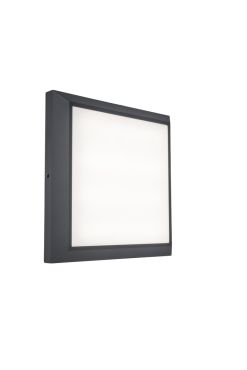 Lutec Helena - applique/plafonnier - 22 x 22 x 3,6 cm - 21,5W LED inclus - gris foncé - blanc