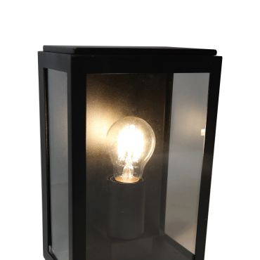 Artdelight Rowin - applique murale - 16 x 11 x 25,2 cm - IP44 - noir