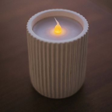New Garden Dolo Ceramic - Bougie LED avec télécommande - Ø 8 x 10 cm - IP44 - blanc