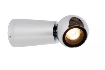 Lucide Ipsos - applique murale extérieure - Ø 6 x 15 cm - 6W LED inclus - IP54 - chrome