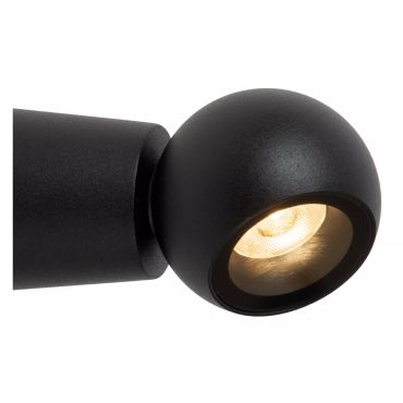 Lucide Ipsos - applique murale extérieure - Ø 6 x 15 cm - 6W LED inclus - IP54 - noir