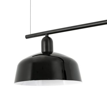 Faro Tatawin M - suspension - 100 x 25 x 210 cm - noir satiné et noir brillant