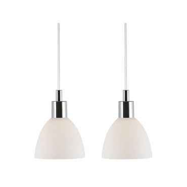 Nordlux Ray 2L Kit 12 - lampe suspendue - 12 x 186 cm - chrome et blanc