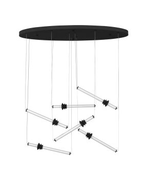 Nova Luce Stalactite - lampe suspendue - 120 x 250 x 43 cm - 36W dimmable LED inclus - noir sablé