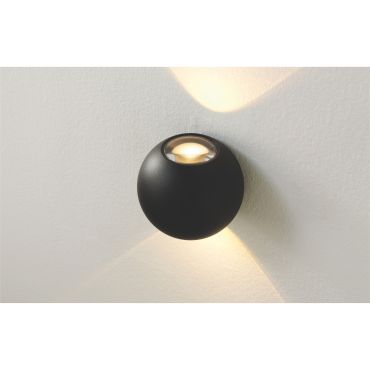 Artdelight Denver - applique murale extérieure - Ø 10 cm - 2 x 4W LED dimmable inclus - IP54 - noir