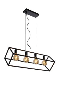 Lucide Fabian - lampe suspendue - 80 x 28 x 161 cm - noir