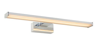 Lucide Onno - éclairage miroir salle de bain - 60 x 12,1 x 4,2 cm - 11W LED inclus - IP44 - chrome mat