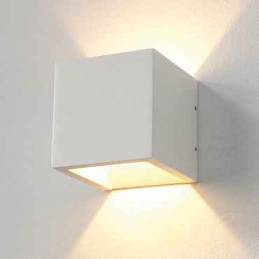 Artdelight Cube - applique murale extérieure - 10 x 10 x 10 cm - 6W LED dimmable inclus - IP54 - blanc