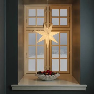 Konstsmide Lumières de Noël - papier 7 étoiles - 60 x 12,5 x 60 cm - blanc