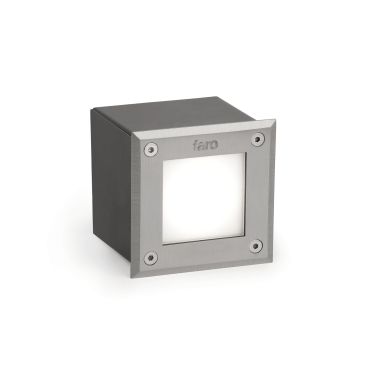 Faro Led-18 - applique encastrée - 9,5 x 9,5 x 7 cm - 3W LED inclus - IP67 - acier inoxydable satiné - couleur de lumière blanc chaud