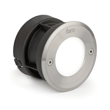 Faro Led-18 - applique encastrée - Ø 10 x 6,5 cm - 3W LED inclus - IP67 - acier inoxydable satiné - couleur de lumière blanc chaud