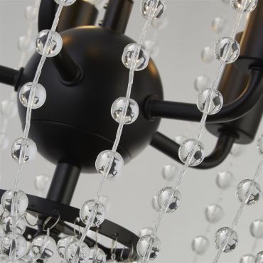 Searchlight Shower - lampe suspendue - Ø 36 x 150 cm - noir et transparent