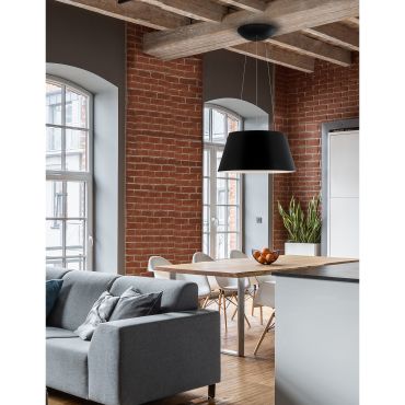 Nova Luce Volcano - lampe suspendue - Ø 45 x 120 cm - 33W LED inclus - noir sable