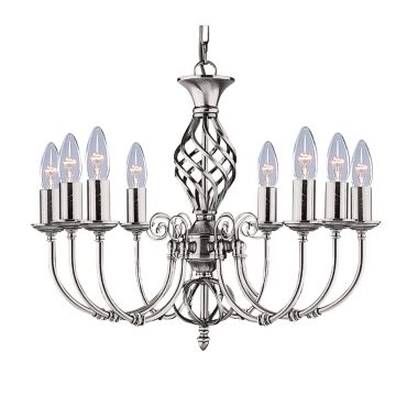 Searchlight Zanzibar - lustre - Ø 62 x 98 cm - argent satiné