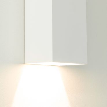 Artdelight Vegas - applique murale - 8 x 8 x 25 cm - 2 x 4W LED dimmable inclus - IP65 - blanc