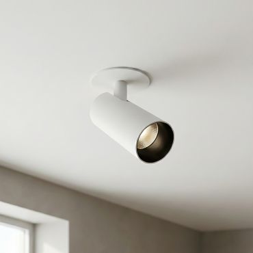 ONE Light COB Cylinders - spot en saillie avec réflecteur blanc et noir - Ø 6 x 9 cm - LED dimmable 6,5 W incluse - blanc