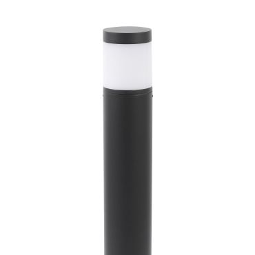 Faro Plim - lampe de jardin - Ø 9 x 65 cm - 10W LED inclus - IP65 - gris foncé avec verre au lait
